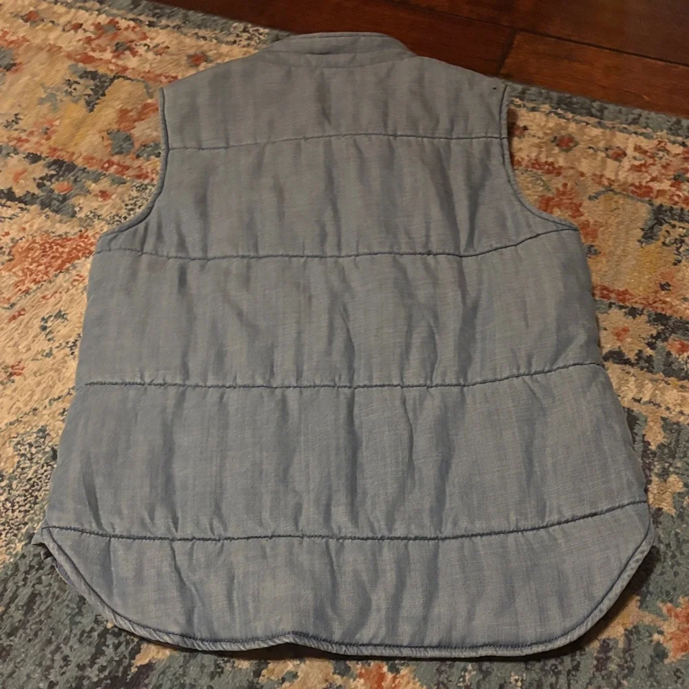 Skies Are Blue Light Denim Quilted Puffer Vest - Picture 5 of 5
